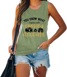 Chemise de réservoir d'alcool pour femmes, vous savez ce qui rime avec Camping, chemise à boire pour femmes