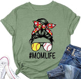 Mom Life Fußball T-Shirt Frauen Fußball Mama Grafik T-Shirts