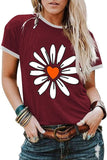 Women Daisy Love Floral Wildflower T-Shirt