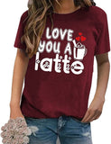 T-shirt pour femme, je t'aime, un latte, Be Mine, pour la saint-valentin