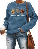 Peace Love Turkey Sweatshirt for Women Thanksgiving Graphic Clothing Shirt