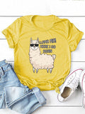 Cute Alpaca Gift Idea T-Shirt Women Llama Mia Funny Drama Llama Tees Tops
