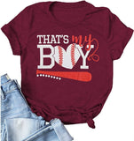 T-shirt graphique de baseball pour femmes, c'est mon garçon