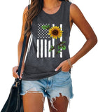 4. Juli Flagge Geschenk Tank Tops Frauen USA Flagge Blume Shirt