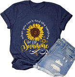 Wenn Sie den Sonnenschein nicht finden können, seien Sie der Sonnenschein T-Shirt Frauen Grafik Shirt Sonnenblumen Shirt