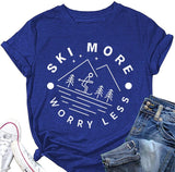 T-Shirt drôle pour femmes, ski, plus de soucis, moins