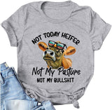 T-Shirt femme génisse, pas mon pâturage, pas mes conneries, chemise drôle