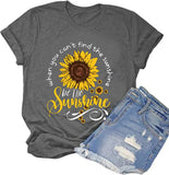 Wenn Sie den Sonnenschein nicht finden können, seien Sie der Sonnenschein T-Shirt Frauen Grafik Shirt Sonnenblumen Shirt