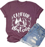 Women Camping Hair Don't Care T-Shirt Camping Gift for Women