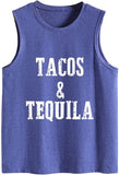 Tacos and Tequila Tank Tops Women Graphic Drinking Shirt