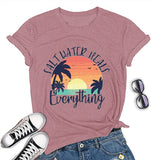 T-Shirt mit Aufdruck „Salt Water Heal Everything“ für Damen