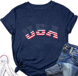 Women American Flag Shirt Patriotic T-Shirts July 4th Tees Tops
