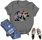 Women Floral Mama Bear T-Shirt Mama Graphic Shirt