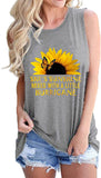 Women She's Sunshine Mixed with A Little Hurricane Graphic Shirt Sunflower Tank Tops