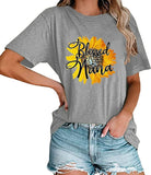 Blessed Nana Sunflower T-Shirt Women Cute Granny Gift Tees