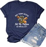 T-Shirt femme génisse, pas mon pâturage, pas mes conneries, chemise drôle