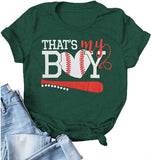 T-shirt graphique de baseball pour femmes, c'est mon garçon