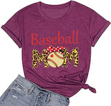 Femmes Baseball maman T-Shirt femmes drôle léopard graphique maman chemise
