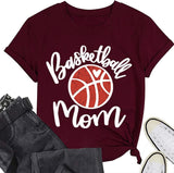 Women Basketball Mom T-Shirt Short Sleeve Mother Day Shirt