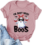 Spooky Ghost Shirt for Women I'm Just Here for The Boos T-Shirt