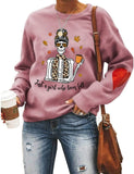 Women Mom Skull Sweatshirt Just A Girl Who Loves Fall Shirt