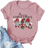 Women Merry Christmas T-Shirt Cute Gnomies Christmas Shirt