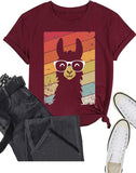 Llama Gifts Tees Women Short Sleeve Cute Llama T-Shirt