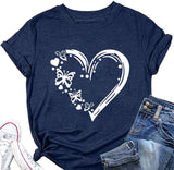 Butterfly Heart T-Shirt Women Valentines Day Gift Tees