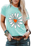 Women Daisy Love Floral Wildflower T-Shirt