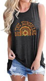 Damen Tank Top „Be The Sunshine“ mit Sonnenblumen-Print