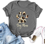 Women Dog Mom T-Shirt Paw Print Shirt Dog Lover Gift