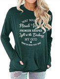 Long Sleeve Way Maker Blouse Miracle Worker Promise Keeper Light in The Darkness My God This is Who You are Blouse