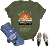 Damen Rockin' The Dog Mom and Tante Life T-Shirt