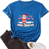 Chemise de joyeux Noël pour femmes, T-Shirt Santa Flamingo