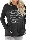 Long Sleeve Way Maker Blouse Miracle Worker Promise Keeper Light in The Darkness My God This is Who You are Blouse