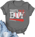 T-shirt graphique de baseball pour femmes, c'est mon garçon