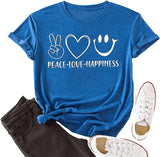 Femmes paix amour bonheur T-Shirt bonheur T-Shirt femme chemise graphique