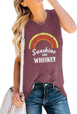 Women Sunshine and Whiskey Rainbow Tank Tops Shirt