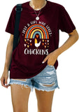 Women Chicken Lover Shirt Just A Girl Who Loves Chickens Tee Shirt