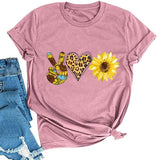 Women Peace Love Sunflowers T-Shirt Sunshine Shirt