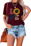 Chemise d'amour drapeau américain pour femmes, t-shirts du jour de l'indépendance du 4 juillet