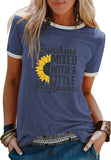 Sunshine Mixed with A Little Hurricane Women Graphic T-Shirt Sunflower Shirt