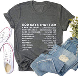 Women God Says That I Am T-Shirt Christian Shirt
