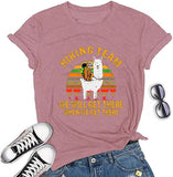 Women Sloth Llama Hiking Team T-Shirt Funny Llama Sloth Graphic Shirt