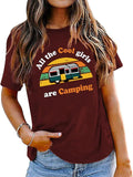 Damen All The Cool Girls are Camping T-Shirt Camping Shirt Camper Shirt für Frauen