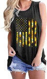 Women Sunflower American Flag Shirt Sunflower Graphic Tank Top Shirt