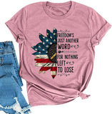 T-Shirt mit amerikanischer Flagge und Aufschrift „Freedom's Just Another Word for Nothing Left to Lose“