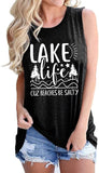 Women Lake Life Cuz Beaches Be Salty Funny Shirt Lake Life Graphic Shirt