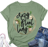 Crazy Plant Lady Shirt Damen Gartenarbeit Grafik T-Shirt Pflanzenliebhaber Tees