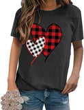 Buffalo Plaid Liebe Herzen Shirt Frauen Valentinstag Geschenk T-Shirts